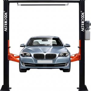 4500kg Clear Floor Two Post Car Lift Manual Lock Release | Model HPX-TG345A | Overhead Gantry 4.5 Ton Lift