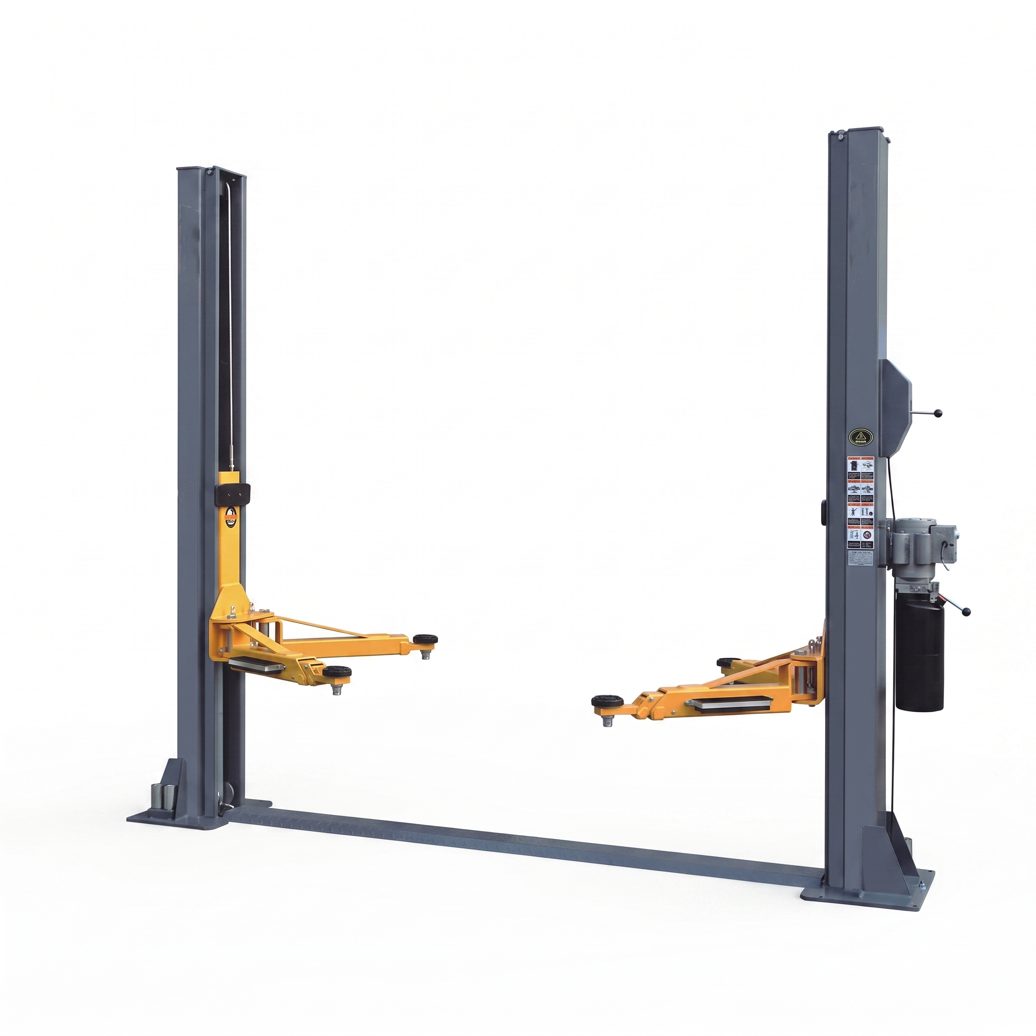 4500kg Electro-Hydraulic Two Post Car Lift Floor Plate Type | Model HPL-TF345B | Single-Side Manual Lock Release