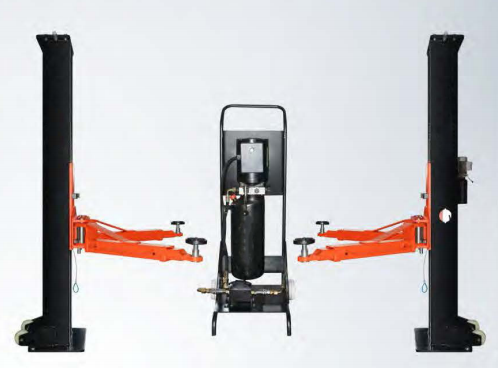 3000kg Two-Post Mobile Lift with Adjustable Width & Manual Two-Sides Lock Release | TJS19-23430 – Portable Electro-Hydraulic Car Lift for Workshops & Low-Chassis Vehicles