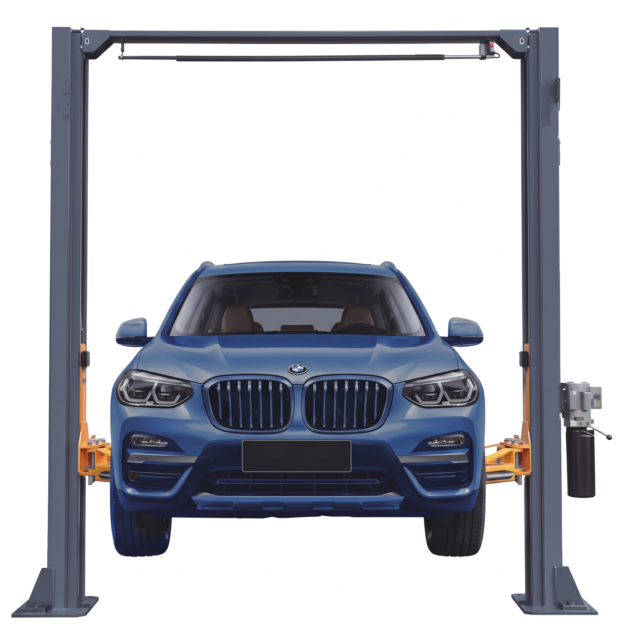5 Ton Clear-Floor Two-Post Car Lift, Manual Bilateral Unlock Gantry Hoist, 11,000 lb Workshop Lift HPL-TG350A