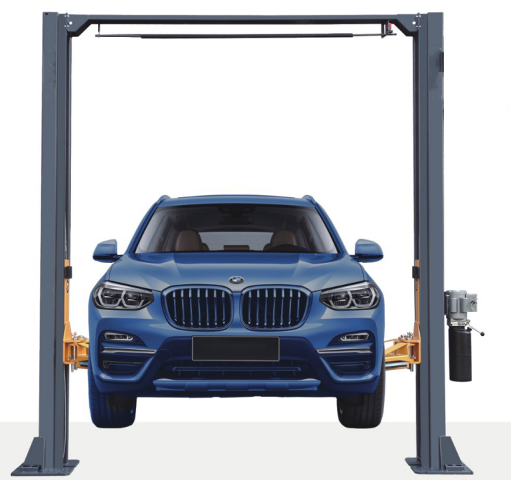 4.5 Ton Clear-Floor Two-Post Car Lift, Manual Bilateral Unlock Gantry Hoist, 9,900 lb Workshop Lift HPL-TG345A